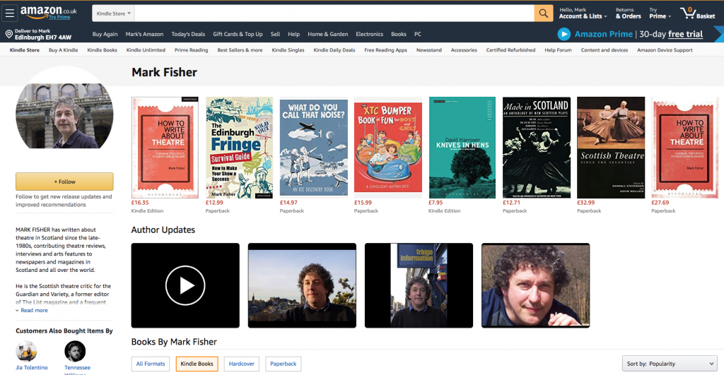 Mark Fisher on Amazon